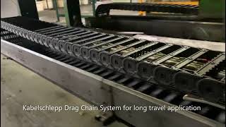 Kabelschlepp drag chain system for cables long travel applications [upl. by Acirahs]