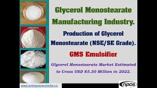 Glycerol Monostearate Manufacturing Industry  Production of Glycerol Monostearate NSESE Grade [upl. by Donna]