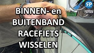 BINNEN en BUITENBAND RACEFIETS VERVANGEN zo doe je dat [upl. by Iyre]