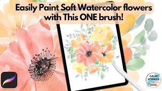 Procreate Tutorial How to Achieve Soft Watercolor Effects for Painting Flowers [upl. by Trula]