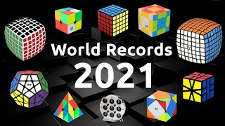 Nuevos RECORDS MUNDIALES del CUBO de RUBIK 2021  WR Speedcubing WCA [upl. by Rhody]