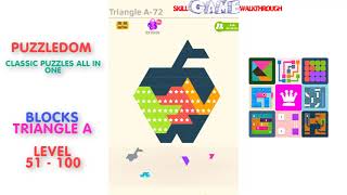 Puzzledom  Blocks Triangle A Level 51  100  Walkthrough [upl. by Trout568]