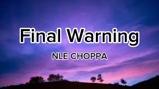 NLE CHOPPA  Final Warning lyrics [upl. by Elleira326]