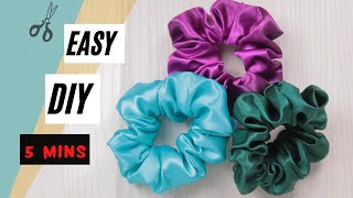 How to make a SCRUNCHIE easy  scrunchie DIY  sewing tutorial [upl. by Aryn]