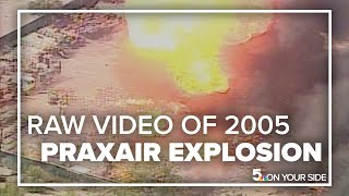 Watch raw helicopter video from the 2005 Praxair explosion in St Louis [upl. by Perla]