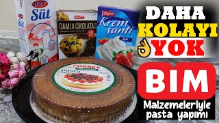 BÄ°M MALZEMELERÄ°YLE Ã‡OK KOLAY YAÅ PASTA YAPTIK ğŸ˜ğŸ¤©ğŸ‘ğŸ» PRATÄ°K YAÅ PASTAğŸ˜‹ DOÄUM GÃœNÃœ PASTASIğŸ‘Œ [upl. by Pare]