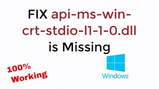 FIX apimswincrtstdiol110dll is Missing From Your Computer in Windows 810 [upl. by Ahsac]