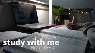 2 Hour Study With Me 🎄🎶 Christmas Lofi  Pomodoro 5010 [upl. by Warton]