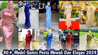 40 model gamis pesta mewah dan elegan terbaru 2024 [upl. by Darmit]