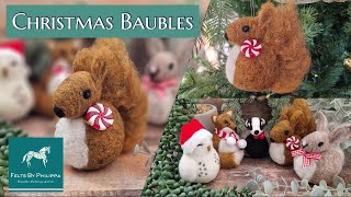 🐿 Cutest Ever WOODLAND Baubles  Needle felting for beginners  Miss Squirrel third of the five 🐿 [upl. by Puritan]