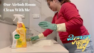 Our Airbnb Room Clean With Me I Bormann Family Vlog [upl. by Fabiola]