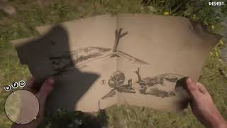 The Poisonous Trail Map 1 Treasure Hunt RDR2  Face Mountain Location [upl. by Dalpe]