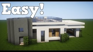 Minecraft  How To Make A Small Modern House w Rooftop Pool [upl. by Aynotak]