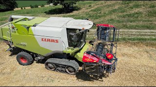 Neues klappbares Schneidwerk Capello am Raupenmähdrescher Claas Lexion 670 [upl. by Llahsram375]