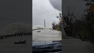 hurricanehelene sanibelisland flood waves Sanibel Captiva Road waves spraying over road [upl. by Nannah]