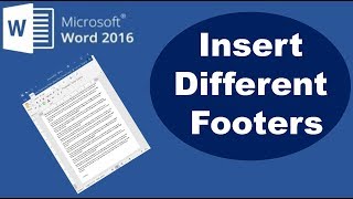 How to Insert Different Footers in Word 2016 Document [upl. by Ahsekam]