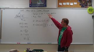 Simple Harmonic Motion Mass Spring System Example [upl. by Ballard]