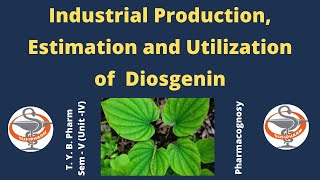 Industrial Production Estimation and Utilization of Diosgenin HINDI [upl. by Ahseryt640]