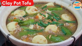 Claypot Recipes Clay Pot Egg Tofu with Luffa for the Family [upl. by Heyde]