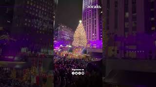 Protesta a favor de Palestina irrumpe en encendido de árbol de Navidad del Rockefeller Center [upl. by Acemahs547]