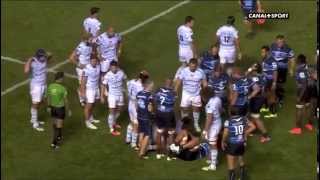 La première BAGARRE GENERALE de la saison Top 14 Montpellier Racing 2014 [upl. by Keen561]