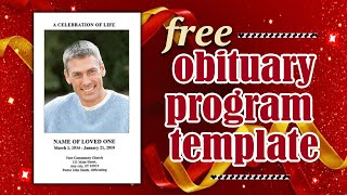 Free Obituary Program  Obituary Templates [upl. by Hercule]