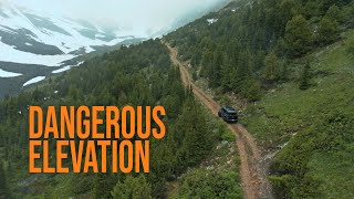 Dangerous Elevation  Jeep Gladiator VS Steep Mountain Road in Snow Storm [upl. by Rekab]