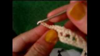 Uncinetto tutorial sciarpa facile a punto rete fantasia  fancy filet scarf tutorial [upl. by Martinelli]