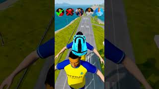 🚘CR7 vs Messi vs Mbappe vs Neymar vs Ronaldo Characters ⚽️beamngdrive simulator shorts football [upl. by Avle]