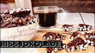 RISSJOKOLADE MED KUN TO INGREDIENSER 🍫 Lag disse som risboller eller risbrød  sunt lørdagsgodt [upl. by Cormick]