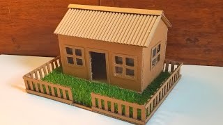 Cardboard House  How To Make Small Cardboard House  Beautiful amp Easy [upl. by Ahseiyn]