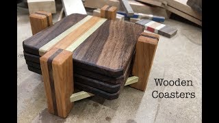 Making Wooden Coasters with Holders 6 DIFFERENT DESIGNS [upl. by Maxie]