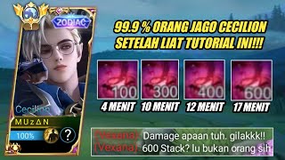 CECILION 600 STACK CUMA 17 MENIT INI TUTORIALNYA ANTI BOROS MANA MOBILE LEGENDS [upl. by Aniat]