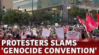 DNC 2024 Live  ProPalestinian Protesters Rock DNC Day 2 2024  Democratic National Convention N18G [upl. by Daas]