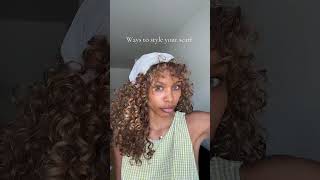 Ways to style your scarf curly curlyhair naturalhair curlygirlmethode haircare curlyhairgoals [upl. by Colfin103]