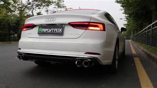 2018 Audi A5 B9 w ARMYTRIX S5Style Quad Tips Conversion Exhaust  Pure Sounds [upl. by Arahahs]