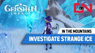 How to Investigate the Strange Ice Genshin Impact  In The Mountains Quest Guide Part 1 [upl. by Baniez359]