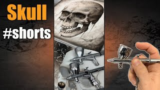 Airbrushing a Skull timelapse shorts [upl. by Wootten]