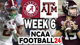 Alabama at Texas AampM  Week 6 Simulation 2023 Rosters for NCAA 14 [upl. by Adnal]