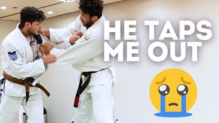 Black belt breaks down roll with brown belt  BJJ Analysis [upl. by Ennasirk]