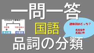 【一問一答 中学国語】品詞の分類 ～音声あり～ 小学・高校受験向き [upl. by Adnwahsor]