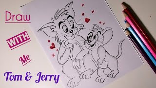 How To Draw Easy Drawing Of A Cartoon Character Tom amp Jerry  Step By Step Tutorial for Beginners [upl. by Niveb815]