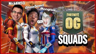 Fortnite IShowSpeed NickEH30 and Mongraal playing OG Fortnite Squads FULL VIDEO [upl. by Charie]