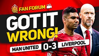 TEN HAG MESSED UP Man United 0  3 Liverpool  LIVE Fans Forum [upl. by Dnalhsa]