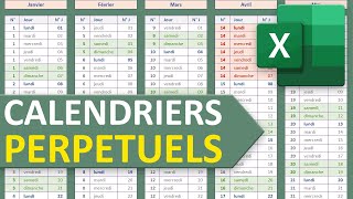 Calendrier annuel et perpétuel avec Excel [upl. by Henrietta]