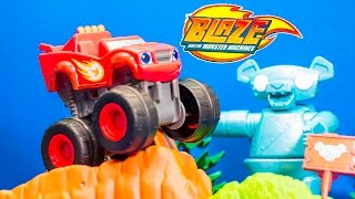 Unboxing the BLAZE AND THE MONSTER MACHINES Track and Bear Jumping Playset [upl. by Tteve]