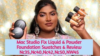 Mac Studio Fix Liquid amp Powder Foundation Swatches amp Honest Review Nc35 Nc40Nc42Nw45Nc50 Tamil [upl. by Weeks]