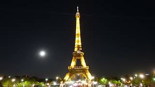 4k Eiffel Tower at Night 1hour video with Relaxing City Sounds Cozy Paris at Night [upl. by Natalie]