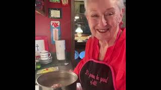 Dry Pinto Beans and Ham Bone Cooking With Brenda Gantt [upl. by Nairbal]