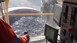 Terex RH340 Cat 6060 loading a Cat 793 incab view 1 Telfer Gold Mine [upl. by Nivlad303]